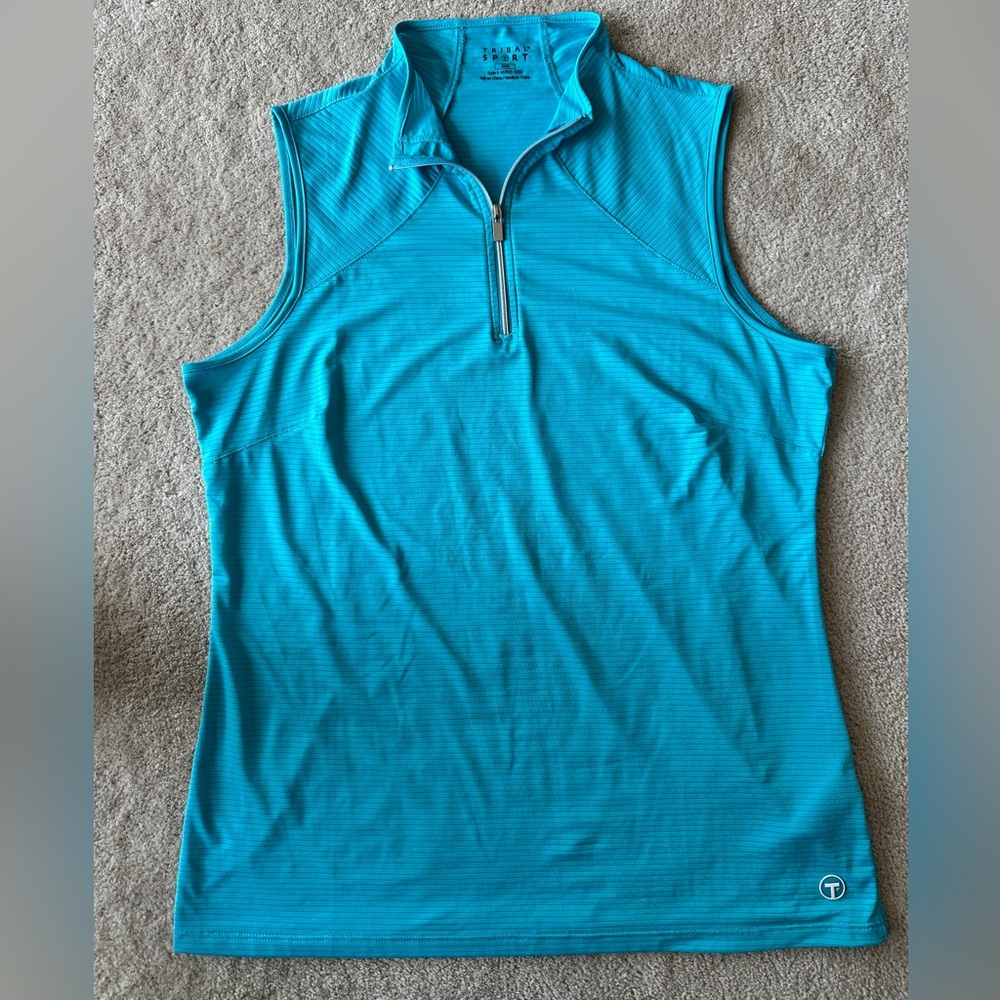 Tribal Sport Turquoise Sleeveless Top